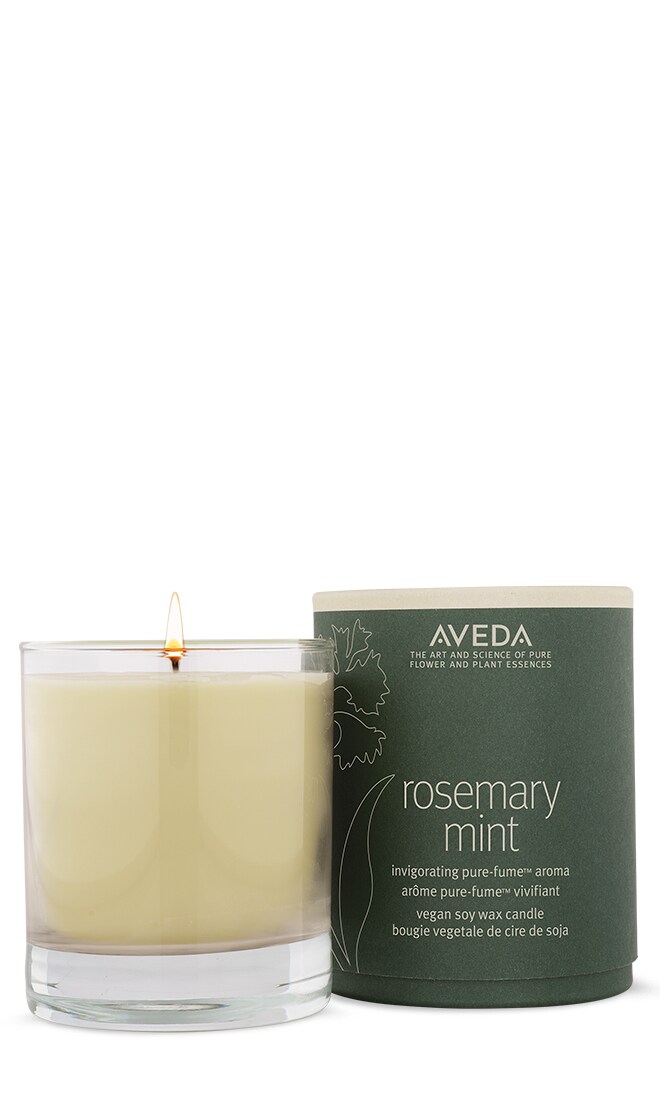 rosemary mint vegan soy wax candle, 226 g