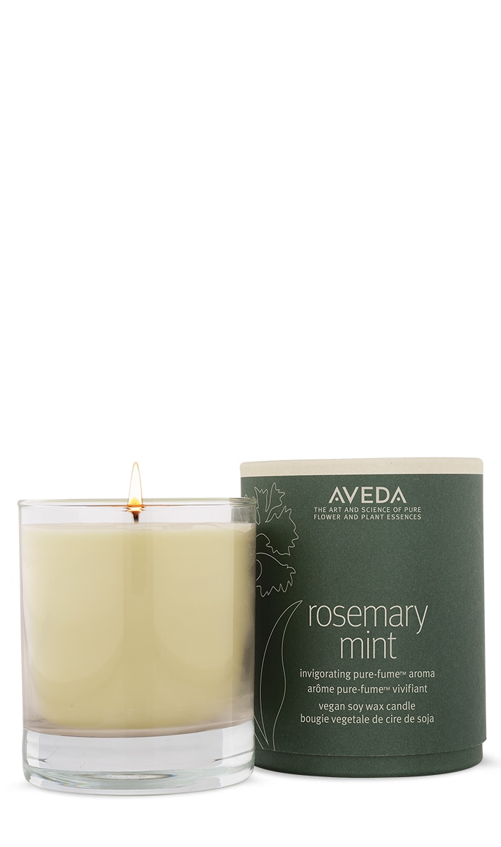 rosemary mint vegan soy wax candle, 226 g